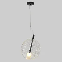 Светильник подвесной FROZEN SP1 BLACK Crystal Lux прозрачный на 1 лампу, основание чёрное в стиле современный Светильник подвесной FROZEN SP1 BLACK Crystal Lux прозрачный на 1 лампу, основание чёрное в стиле современный