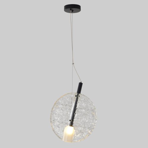 Светильник подвесной FROZEN SP1 BLACK Crystal Lux прозрачный на 1 лампу, основание чёрное в стиле современный 