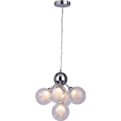 Люстра подвесная Dandelion VL1173L05 Vele Luce прозрачная на 5 ламп, основание хром в стиле современный шар