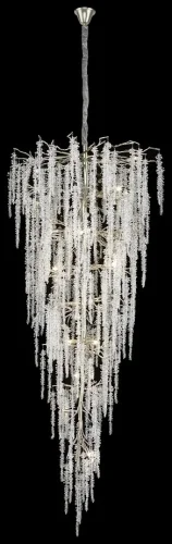 Люстра подвесная Daciana WE185.22.203 Wertmark прозрачная на 22 лампы, основание матовое никель в стиле современный классический каскад