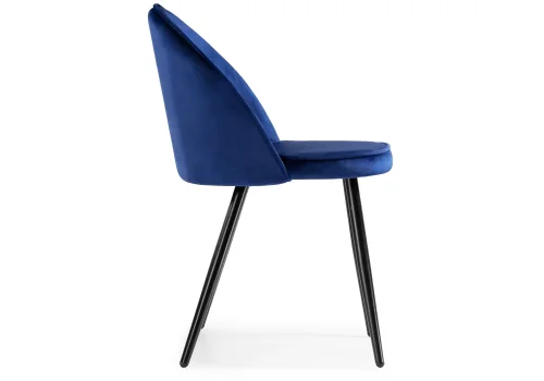 Стул на металлокаркасе Dodo blue 11944 Woodville, синий/велюр, ножки/металл/чёрный, размеры - ****520*550 фото 3
