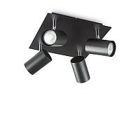 Спот с 4 лампами SPOT PL4 NERO Ideal Lux чёрный GU10 в стиле современный 