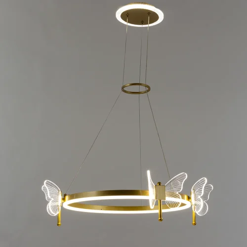 Светильник подвесной LED Darcy A2187LM-1GO Arte Lamp прозрачный золотой 1 лампа, основание золотое в стиле современный бабочки фото 2