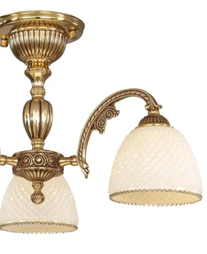 Люстра потолочная PL 7125/3 Reccagni Angelo белая на 3 лампы, основание золотое в стиле классический  фото 3
