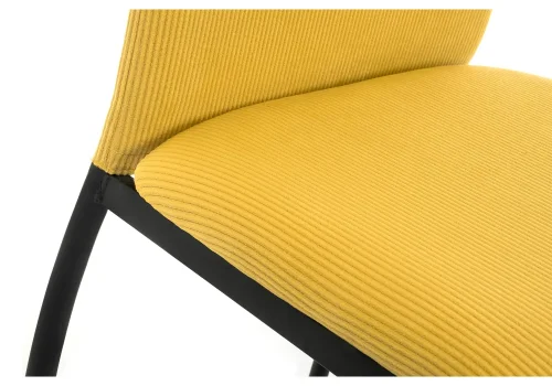 Стул Tod yellow / black 11614 Woodville, жёлтый/вельвет, ножки/металл/чёрный, размеры - ****430*520 фото 5