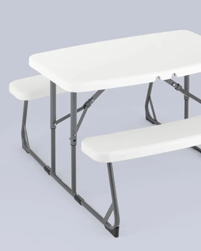 Комплект стола и двух скамеек, раскладной УТ000036830 Stool Group столешница белая из  фото 3