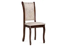 Деревянный стул Вилмот темный орех / бежевый 527062 Woodville, бежевый/ткань, ножки/массив березы дерево/орех, размеры - ****430*500