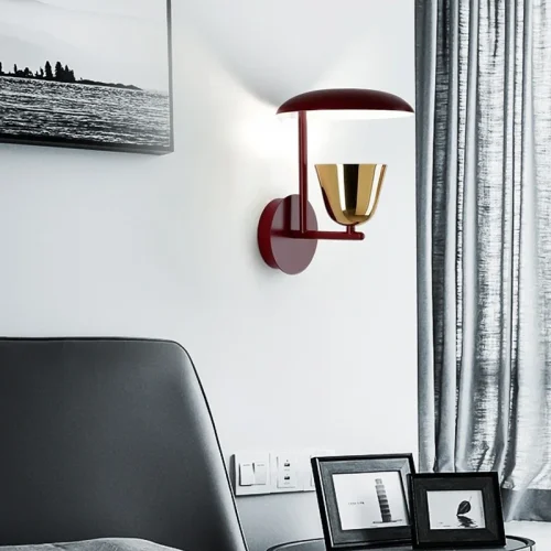 Настенный светильник (Бра) Dais 155058-60 ImperiumLoft красный на 1 лампу, основание золотое в стиле современный фото 5 Настенный светильник (Бра) Dais 155058-60 ImperiumLoft красный на 1 лампу, основание золотое в стиле современный фото 5