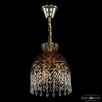 Светильник подвесной 5478/22 G Amber/M-1F Drops Bohemia Ivele Crystal янтарный 3 лампы, основание золотое в стиле классический drops