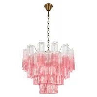 Люстра подвесная Мурано / Murano 10580/600 Clear pink LOFT IT розовая на 10 ламп, основание бронзовое в стиле современный арт-деко 