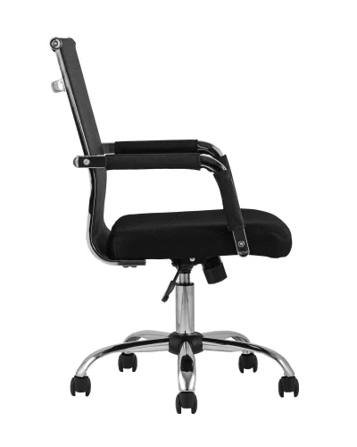 Кресло офисное TopChairs Clerk, черное УТ000001928 Stool Group, чёрный/ткань, ножки/металл/хром, размеры - ****550*600 фото 2