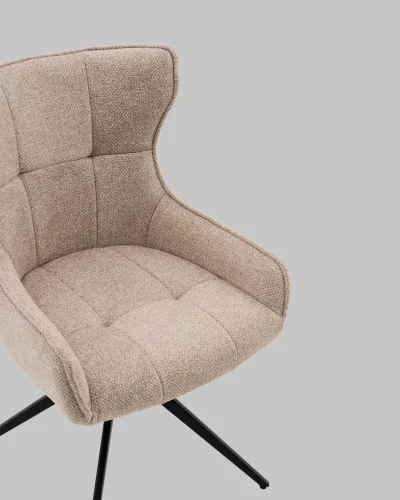 Стул Carlene, вращающийся, бежевый УТ000040556 Stool Group, бежевый/шенилл, ножки/металл/чёрный, размеры - *880**** фото 8