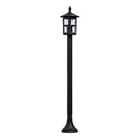 Парковый светильник Телаур 806041101 DeMarkt уличный IP44 чёрный 1 лампа, плафон прозрачный в стиле кантри E27
