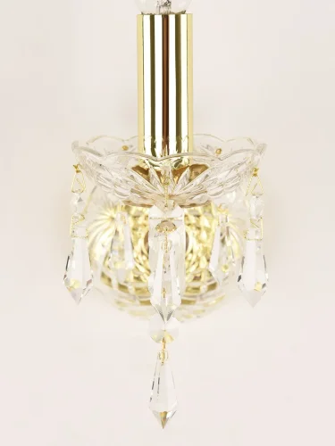 Бра 104B/1/141 G Bohemia Ivele Crystal без плафона на 1 лампа, основание золотое прозрачное в стиле классический drops фото 3