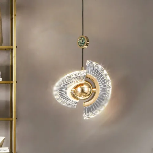 Светильник подвесной PHOENIX B 213645-23 ImperiumLoft прозрачный на 2 лампы, основание латунь в стиле современный фото 6