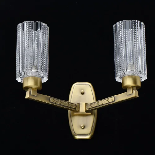 Бра Альгеро 285021502 MW-Light прозрачный на 2 лампы, основание бронзовое в стиле классический  фото 4