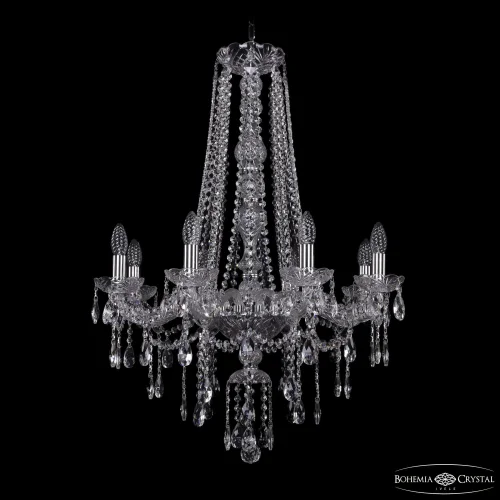Люстра подвесная 1415/8/220/h-85 Ni Bohemia Ivele Crystal без плафона на 8 ламп, основание никель в стиле классика 