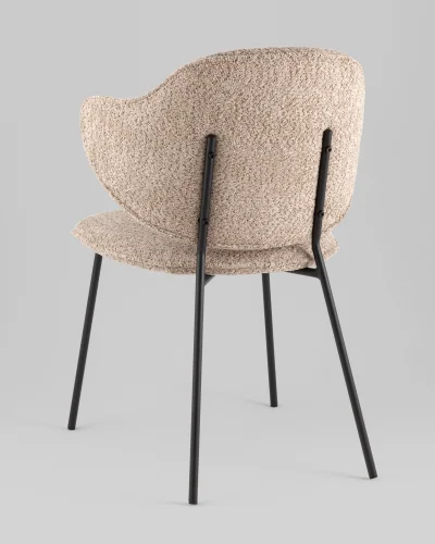 Стул Bellamy, букле кофейный УТ000040257 Stool Group, бежевый коричневый/букле, ножки/металл/чёрный, размеры - *820**** фото 4