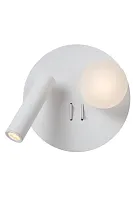 Бра с выключателем LED Matiz 77286/02/31 Lucide белый на 1 лампу, основание белое в стиле современный для чтения Бра с выключателем LED Matiz 77286/02/31 Lucide белый на 1 лампу, основание белое в стиле современный для чтения