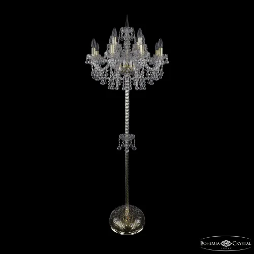 Торшер 1409T2/8+4/195-165 G Bohemia Ivele Crystal sp без плафона 12 ламп, основание золотое в стиле классический

