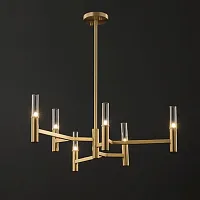 Люстра потолочная INGARDA B L6 219367-23 ImperiumLoft прозрачная на 6 ламп, основание латунь в стиле современный американский 
