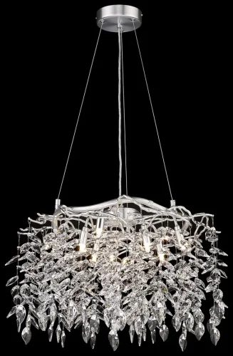 Люстра подвесная Damiana WE184.08.203 Wertmark прозрачная на 8 ламп, основание матовое никель в стиле арт-деко современный ветви