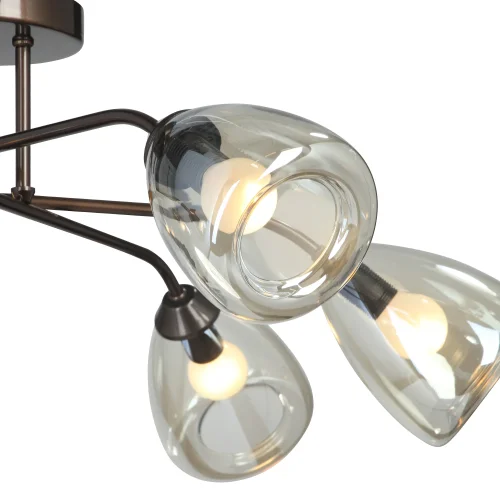 Люстра потолочная V4954-7/6PL Vitaluce янтарная на 6 ламп, основание бронзовое в стиле арт-деко фото 2 Люстра потолочная V4954-7/6PL Vitaluce янтарная на 6 ламп, основание бронзовое в стиле арт-деко фото 2