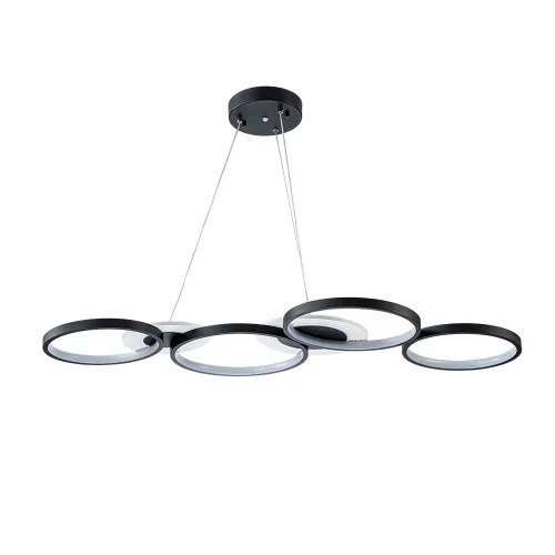 Светильник подвесной LED с пультом Stardust A2452SP-100BK Arte Lamp чёрный на 1 лампу, основание чёрное в стиле минимализм хай-тек современный кольца