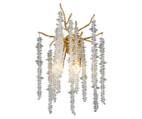 Бра Шанти 07871,33 Kink Light прозрачный на 3 лампы, основание золотое в стиле 10086 флористика ветви