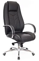 Кресло руководителя Drift Lux M Кожаное Черный EP-drift al leather black Everprof, чёрный/кожа, ножки//, размеры - 1200*1280***630*