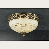 Люстра потолочная  PL 7004/2 Reccagni Angelo бежевая на 2 лампы, основание античное бронза в стиле классический 