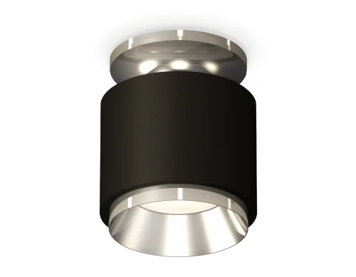Светильник накладной Techno spot XS7511080 Ambrella light чёрный 1 лампа, основание серебряное в стиле хай-тек модерн круглый