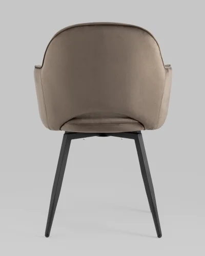 Стул Венера вращающийся, велюр коричневый УТ000037252 Stool Group, коричневый/велюр, ножки/металл/чёрный, размеры - ****585*645 фото 6