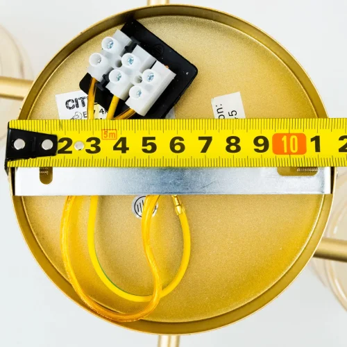 Люстра потолочная Клод CL137142 Citilux янтарная на 4 лампы, основание золотое в стиле современный фото 7