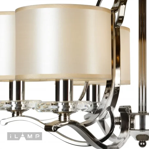 Люстра потолочная London 88389/6 CR iLamp белая на 6 ламп, основание хром в стиле американский современный  фото 3