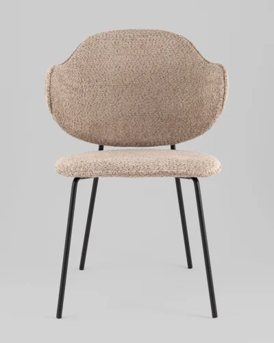 Стул Bellamy, букле кофейный УТ000040257 Stool Group, бежевый коричневый/букле, ножки/металл/чёрный, размеры - *820**** фото 7