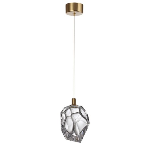 Светильник подвесной LED Gemme 7114/4LB Odeon Light прозрачный на 1 лампу, основание бронзовое в стиле классический современный выдувное Светильник подвесной LED Gemme 7114/4LB Odeon Light прозрачный на 1 лампу, основание бронзовое в стиле классический современный выдувное