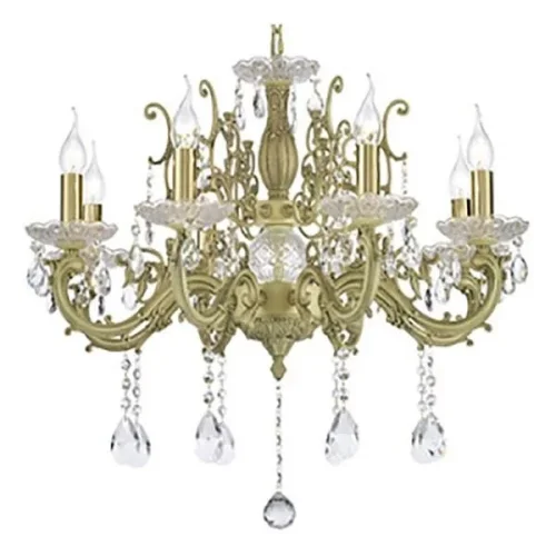 Люстра подвесная Colzano E 1.1.8.400 W Dio D'Arte без плафона на 8 ламп, основание белое в стиле барокко классический 