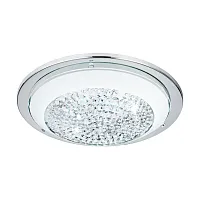 Люстра потолочная LED ACOLLA 95639 Eglo прозрачная белая на 1 лампа, основание хром серое в стиле современный минимализм 