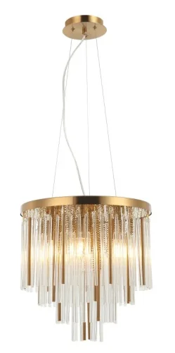 Люстра подвесная Style rain 2147/05/06P Stilfort прозрачная на 6 ламп, основание бронзовое в стиле современный 