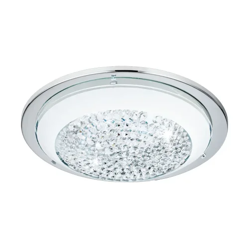 Люстра потолочная LED ACOLLA 95639 Eglo прозрачная белая на 1 лампа, основание хром серое в стиле современный минимализм 