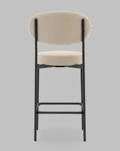 Стул Полубарный Бриф DD велюр бежевый УТ000041512 Stool Group, бежевый/велюр, ножки/сталь/чёрный, размеры - ***** фото 5