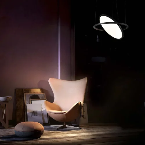 Светильник подвесной LED Pany 4636-1P Favourite белый на 1 лампу, основание чёрное в стиле хай-тек современный фото 4