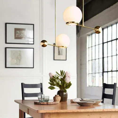 Люстра подвесная BALANCE 140546-26 ImperiumLoft белая на 1 лампу, основание золотое в стиле современный фото 4