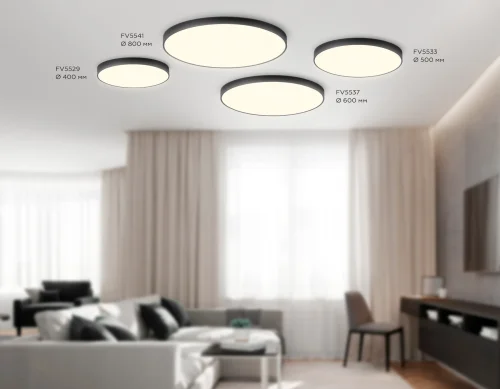 Светильник потолочный LED Air FV5541 Ambrella light чёрный 1 лампа, основание чёрное в стиле современный хай-тек  фото 6
