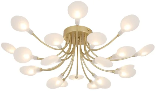 Люстра потолочная Skein 4197-20C F-promo белая на 20 ламп, основание матовое золото золотое в стиле современный 