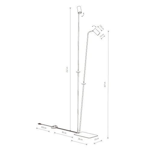 Торшер Mono 7715-NW Nowodvorski золотой на 2 лампы, основание белое в стиле современный фото 2 Торшер Mono 7715-NW Nowodvorski золотой на 2 лампы, основание белое в стиле современный фото 2