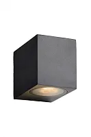 Настенный светильник Zora-Led 22860/05/30 Lucide уличный IP44 чёрный 1 лампа, плафон чёрный в стиле современный GU10