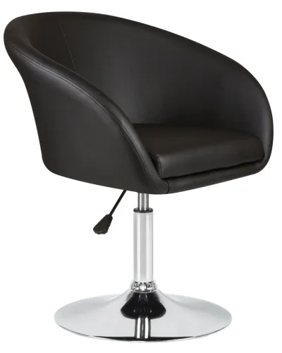 Кресло дизайнерское 8600-LM,  цвет сиденья черный, цвет основания хром Dobrin, чёрный/экокожа, ножки/металл/хром, размеры - 750*900***600*570 фото 2