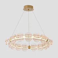 Люстра подвесная ЛЕД RICH SP38W LED Crystal Lux прозрачная на 1 лампу, основание латунь в стиле американский 
